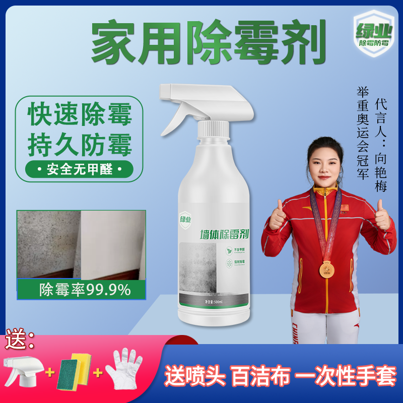 【除霉率99.9%】绿业家用除霉剂 墙面墙体除霉剂 防霉发霉霉斑霉点