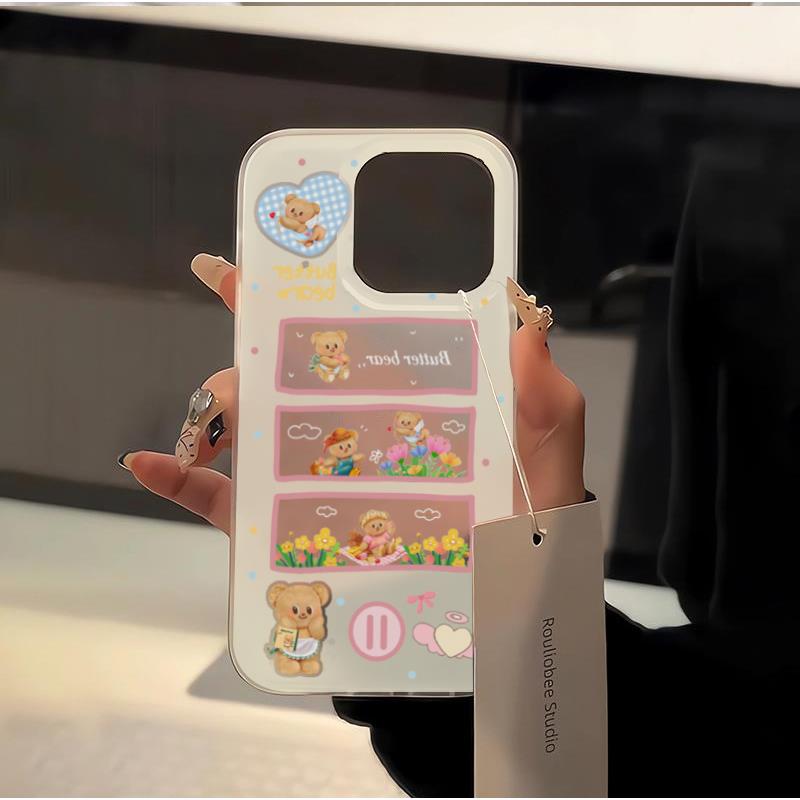 ins春夏黄油小熊iphone15/13pro苹果14手机壳高级12promax套11/xs