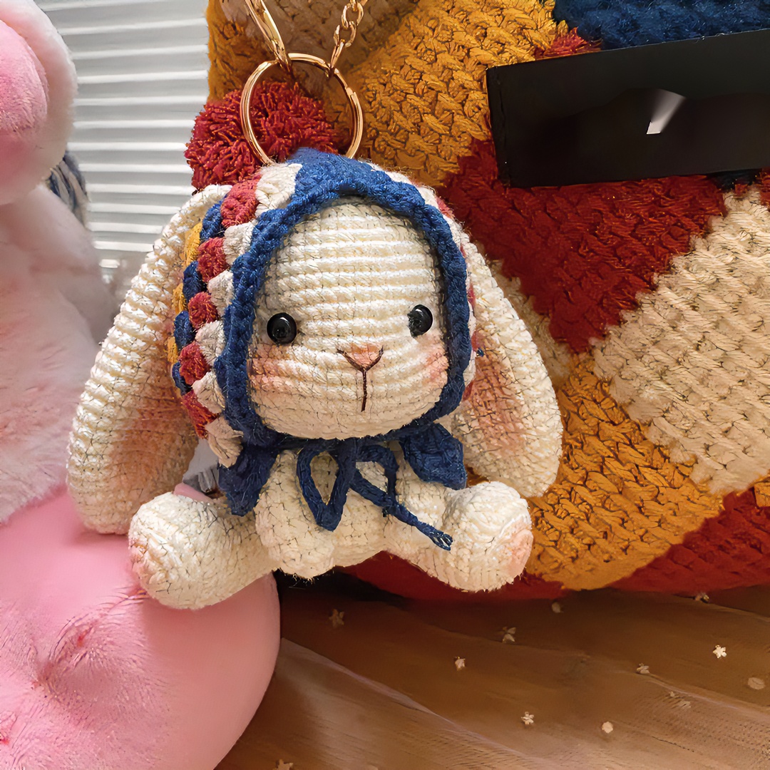 手编祖母格大耳朵兔子diy编织材料包手工垂耳玩偶本命年可爱情侣.