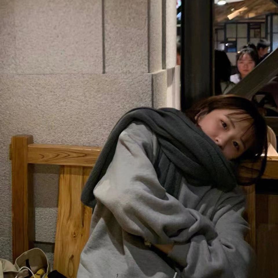 白色围巾女冬季针织毛线围巾纯色学生2023新款韩版百搭细围脖保暖