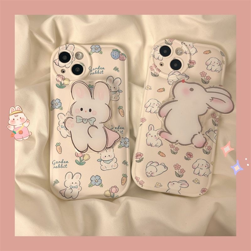 【苹果/华为/OPPO/VIVO/小米/荣耀】碎花兔子气垫硅胶ins手机壳