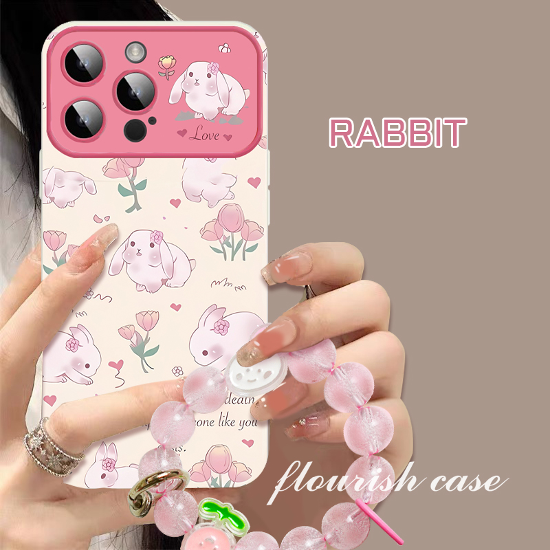 【苹果/华为/OPPO/VIVO/小米/荣耀】兔子郁金香大视窗手机壳卡通