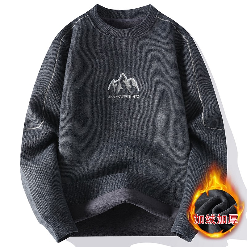 青少年休闲时尚百搭流行纯色针织衫圆领毛衣内搭11005-608