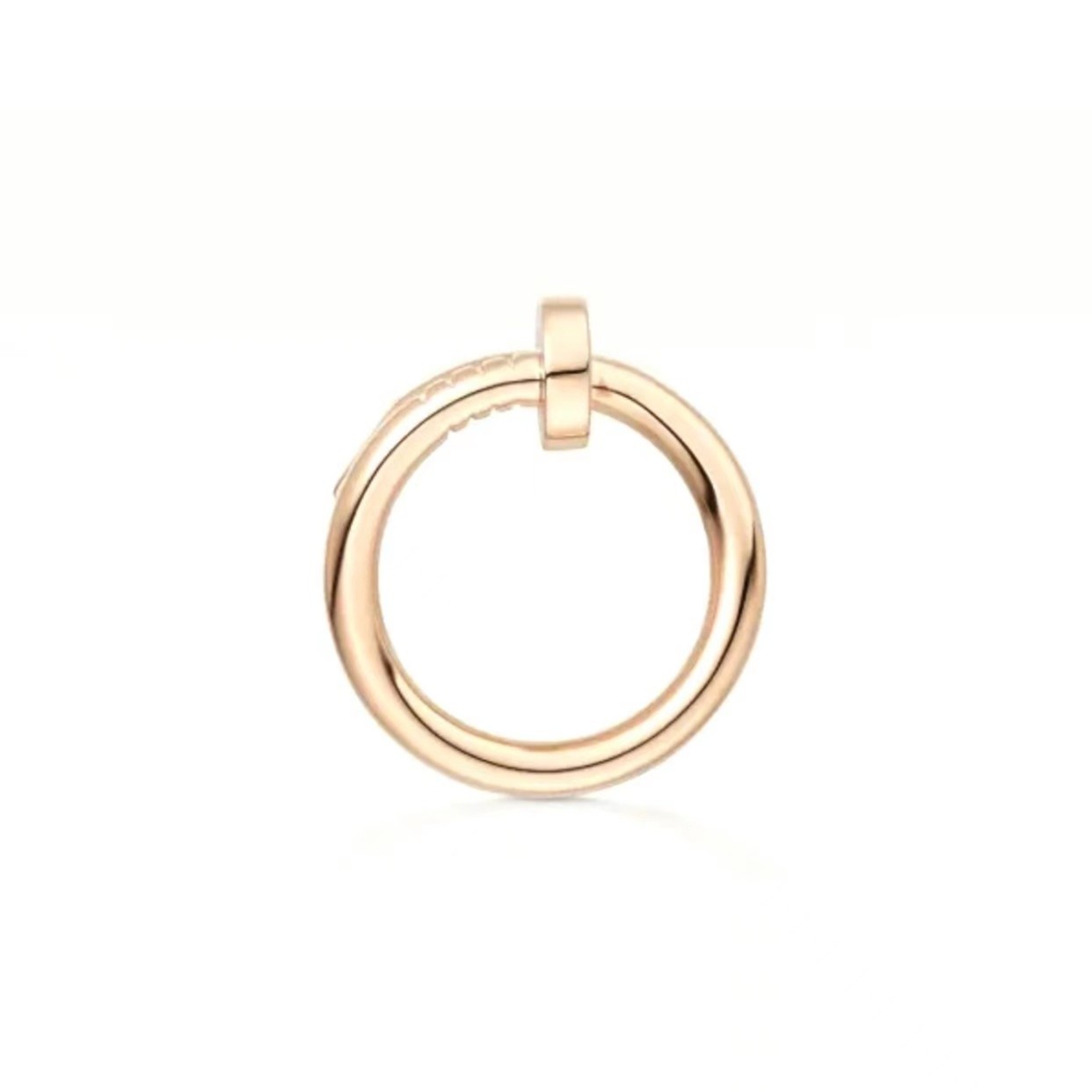 99新 Cartier/卡地亚 JUSTE UN CLOU系列 玫瑰金宽版无钻钉子戒指