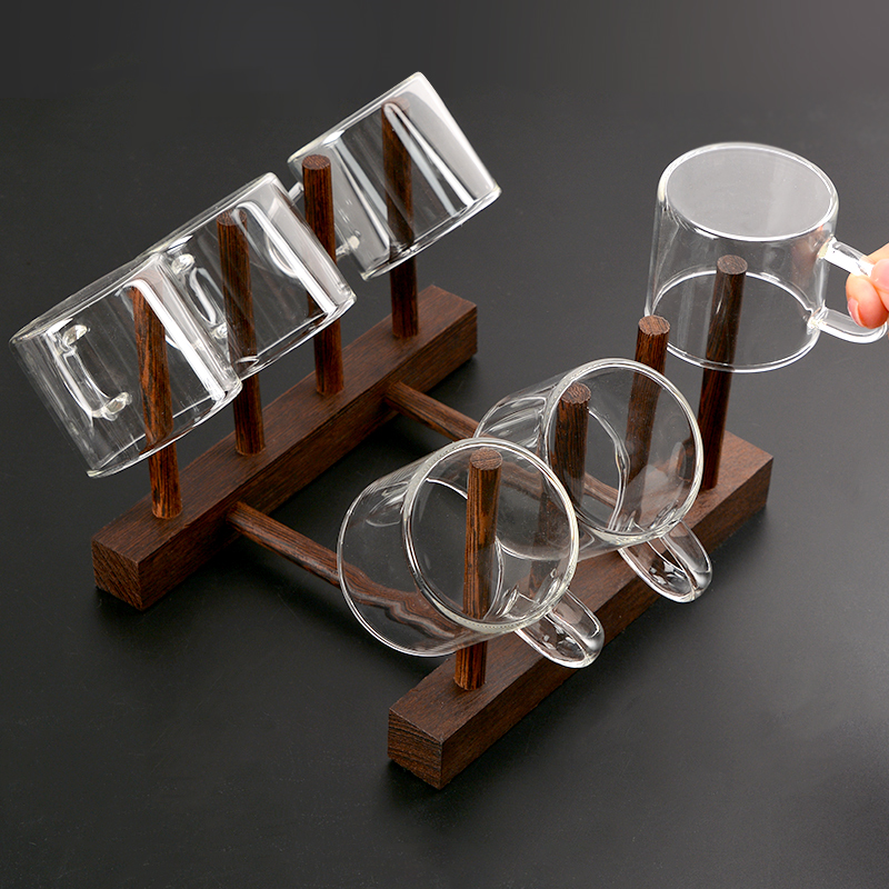 鸡翅木杯架茶杯架功夫茶杯架子茶具收纳架茶架托置物架倒挂沥水架