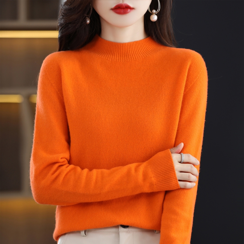 秋冬加厚半高领毛衣女内搭套头针织上衣针织衫百搭长袖显瘦打底衫
