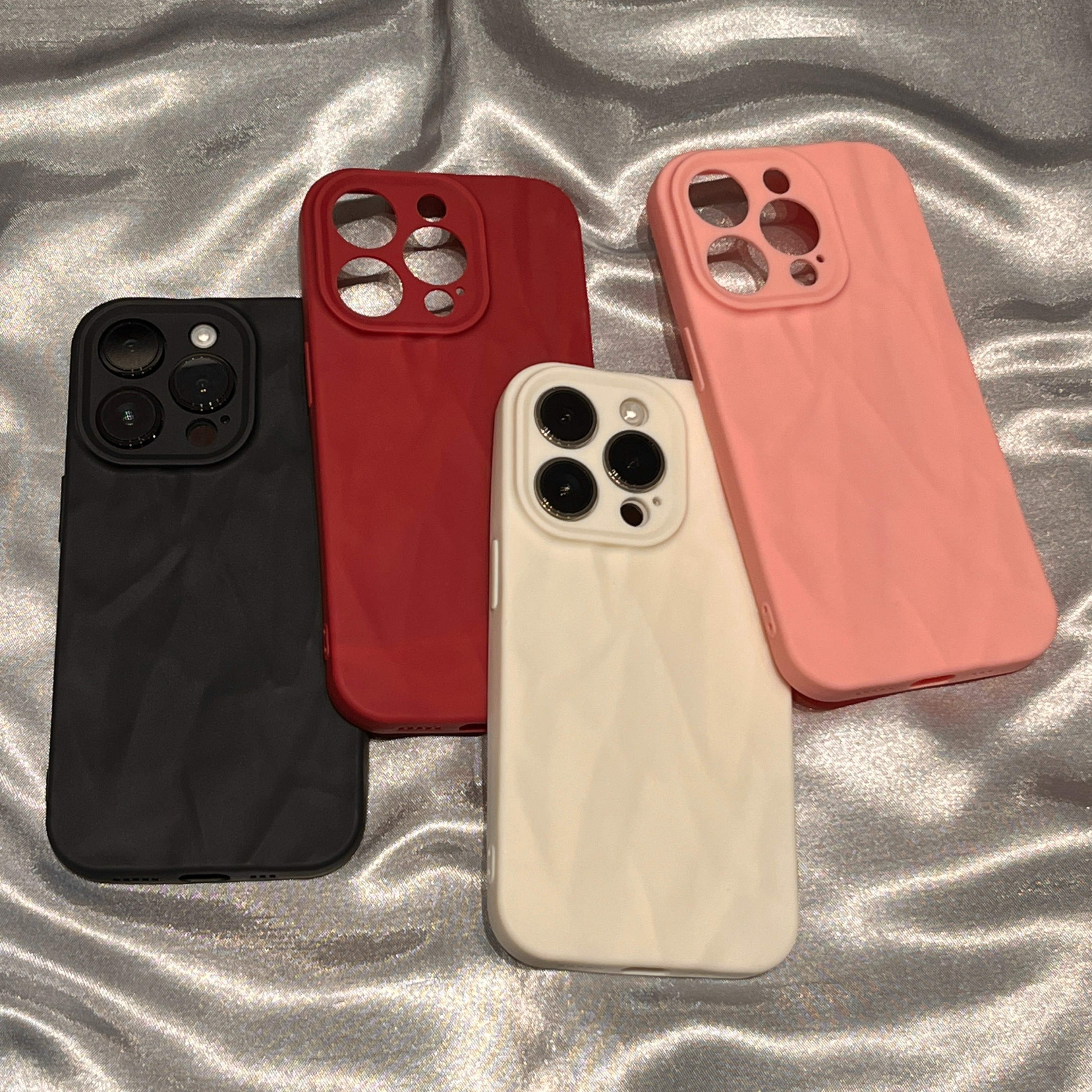 高级肤感褶皱iPhone15/14promax手机壳苹果13/12/11全包软套防摔