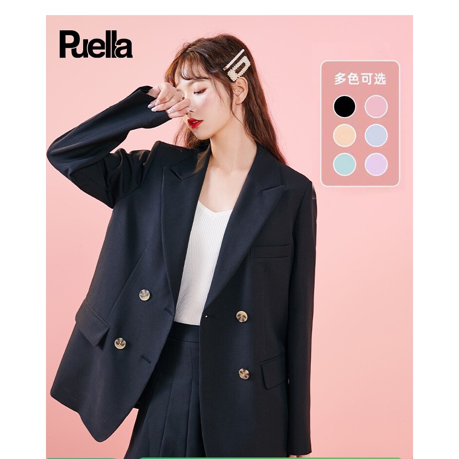 拉夏贝尔旗下Puella炸街西装外套女韩版2023秋季新款网红西服爆款