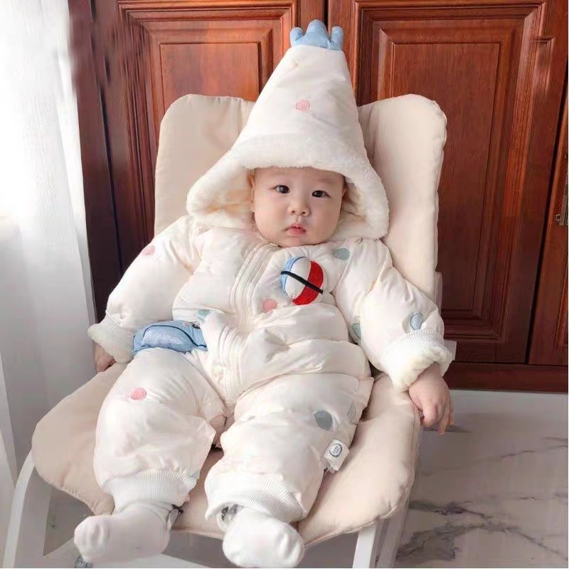 【粉丝福利】婴儿连体衣秋冬加厚新生儿外出爬服男女宝加绒加棉加厚