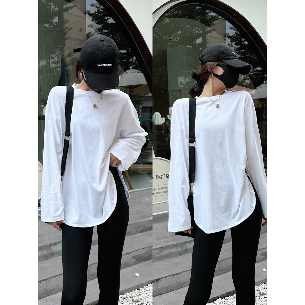 楚楚君~【纸片人百搭T】T55197净版简约百搭长袖打底