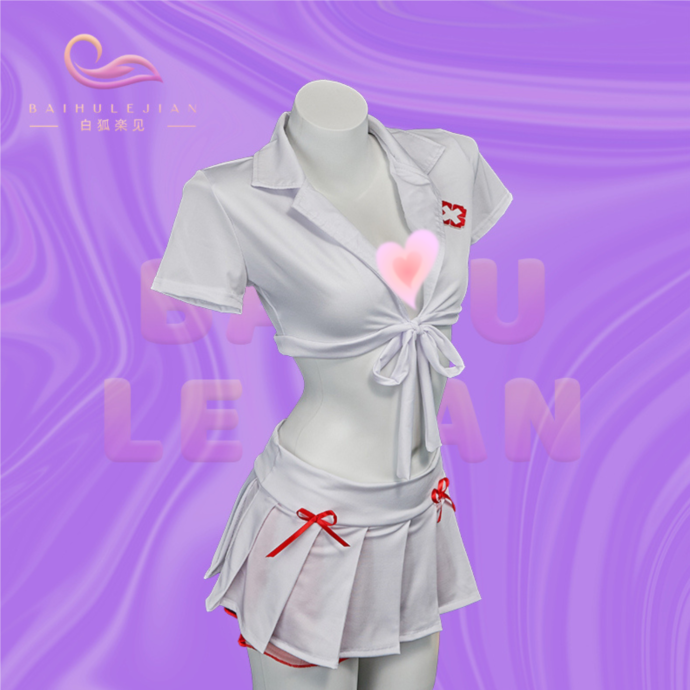 性感纯欲制服套装女白色显瘦修身百褶裙女049W