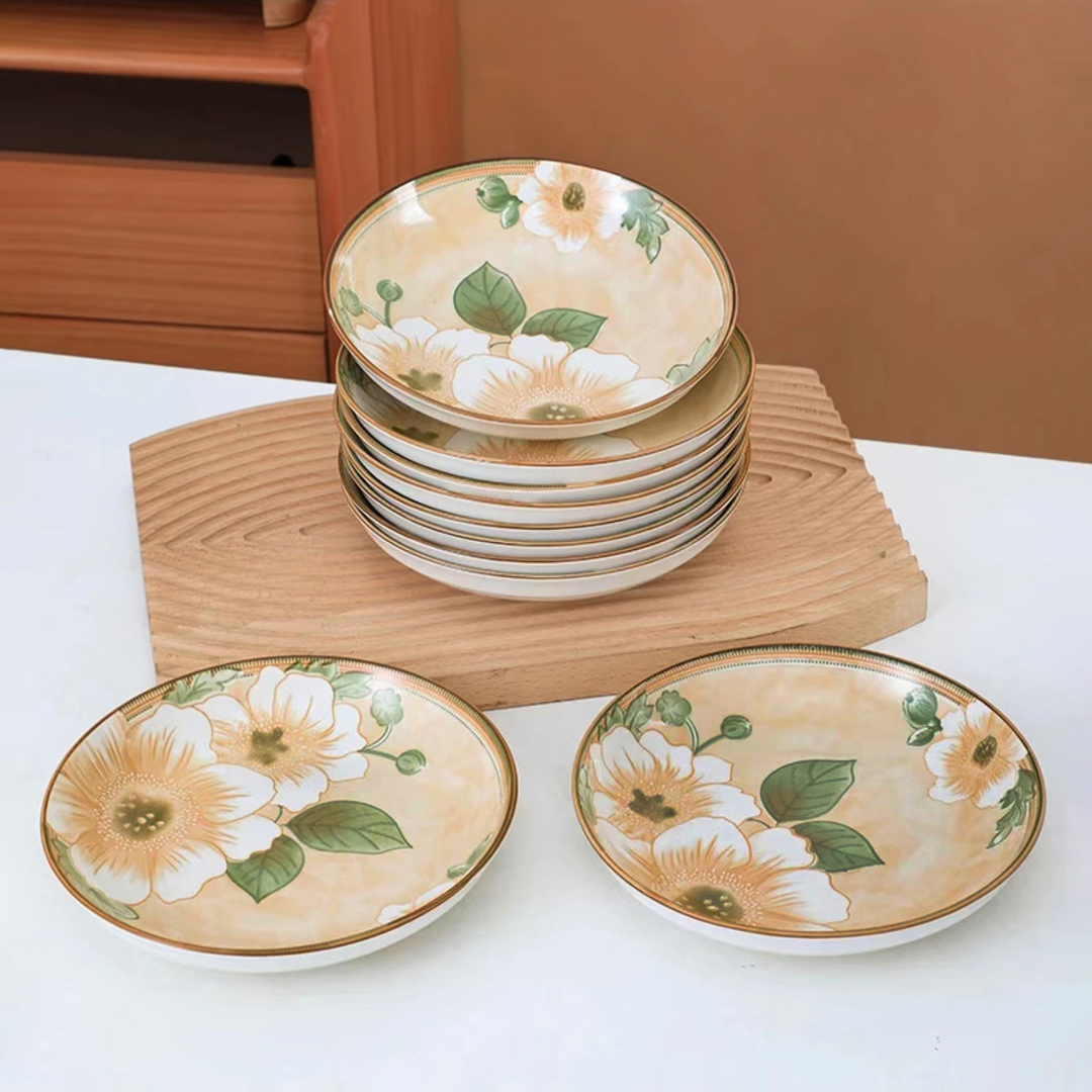 15.99/到手山茶花6.25英寸盘10个   大家电厂家补贴
