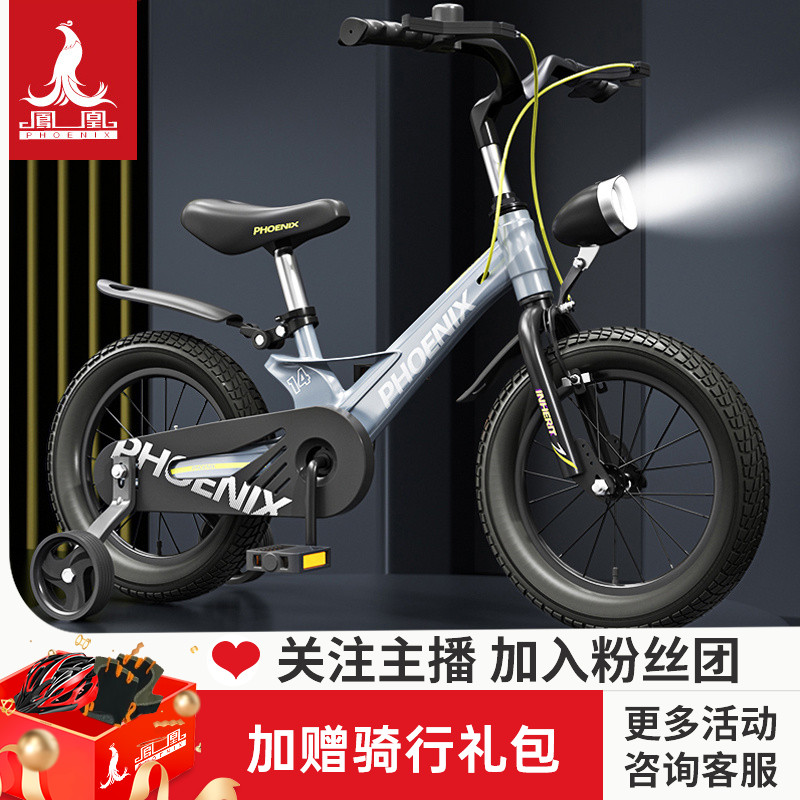 Phoenix/凤凰官方旗舰镁合金内走线儿童脚踏自行车初学车牧马人