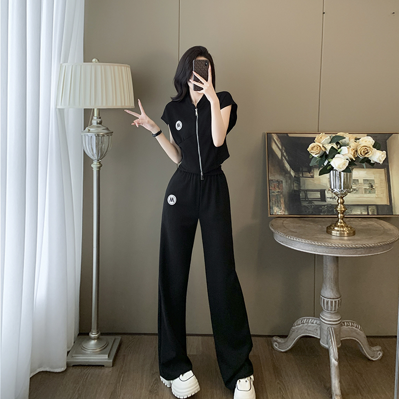 夏季短袖套装显瘦气质休闲女舒适高腰时尚减龄小个子显高通勤运动