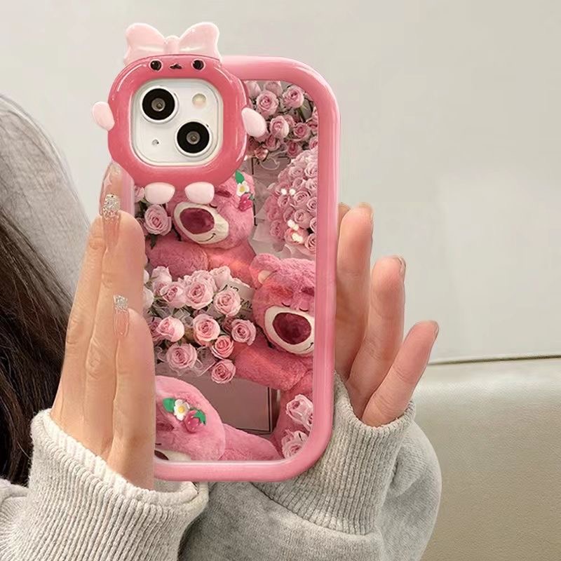 低头草莓适用苹果13手机壳14iphone15pro/12女11华为vivo小米oppo