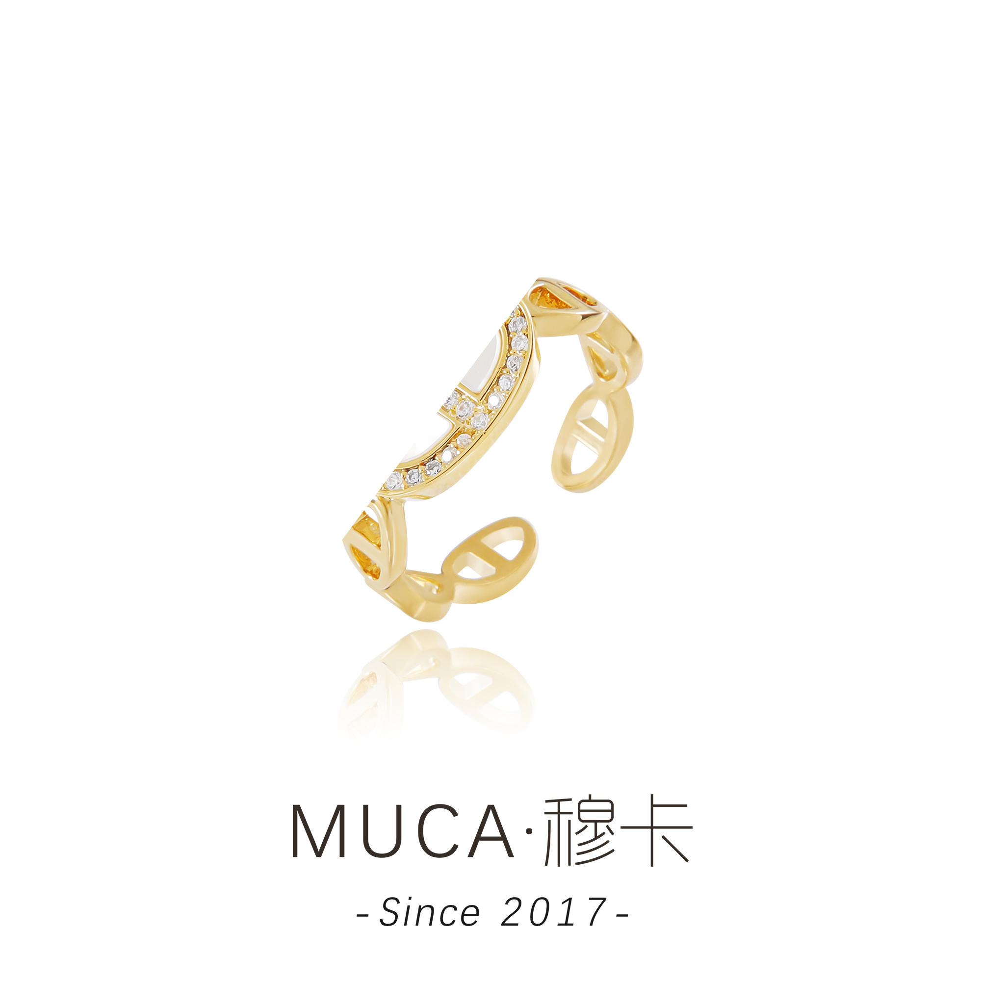 铜合金合成锆石戒指  轻奢设计感小众女戒指X702
