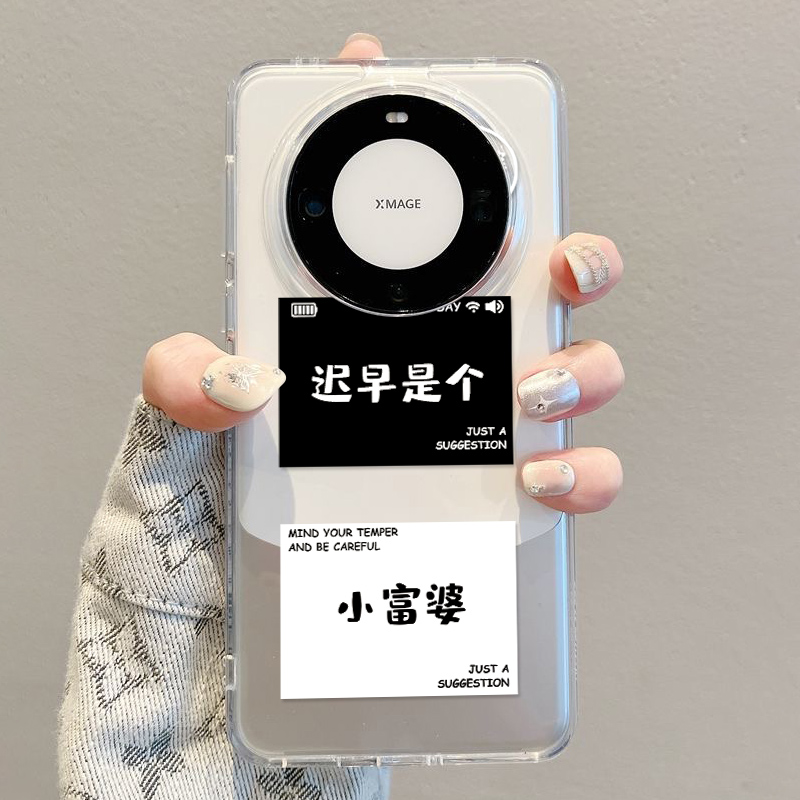 迟早是富婆适用华为Mate60手机壳p40/mate50pro/mate30软套简约
