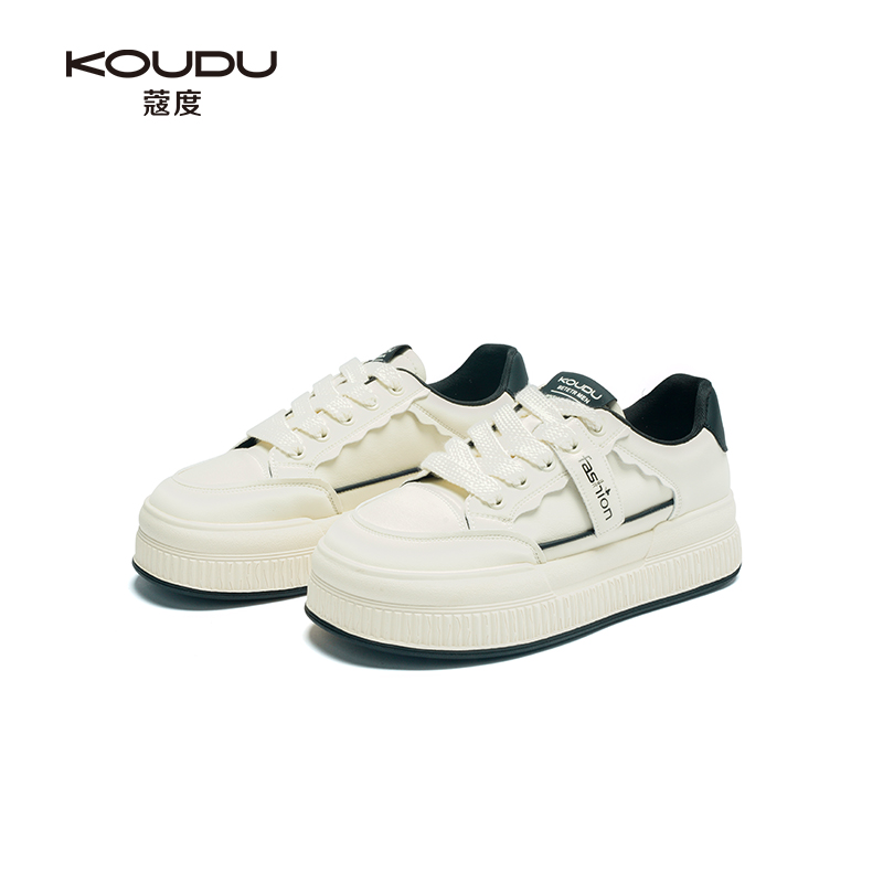 KOUDU/蔻度运动时尚百搭高品质厚底透气潮流小众低帮小白鞋2579