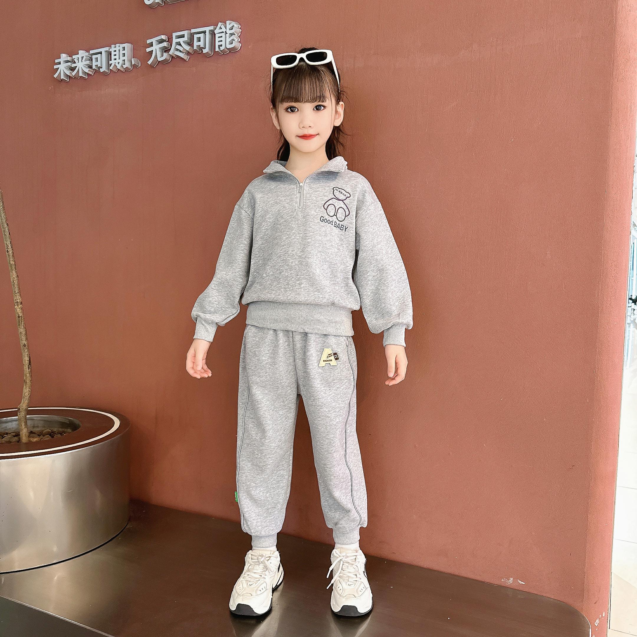2023儿童运动服套装秋冬男女童韩版卫衣卫裤两件套中大童休闲童装