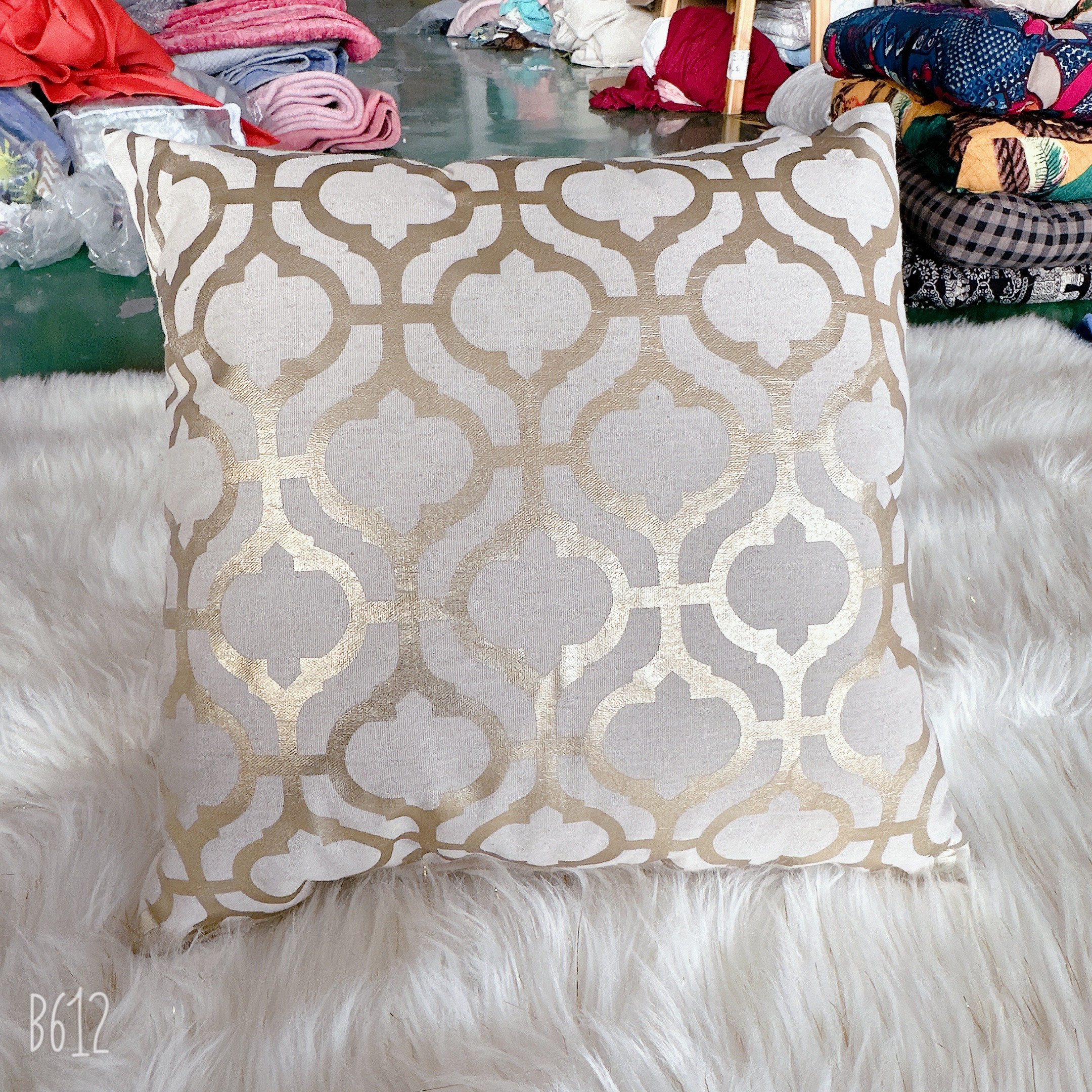 外贸线条亚麻款抱枕约40*40左右发一对