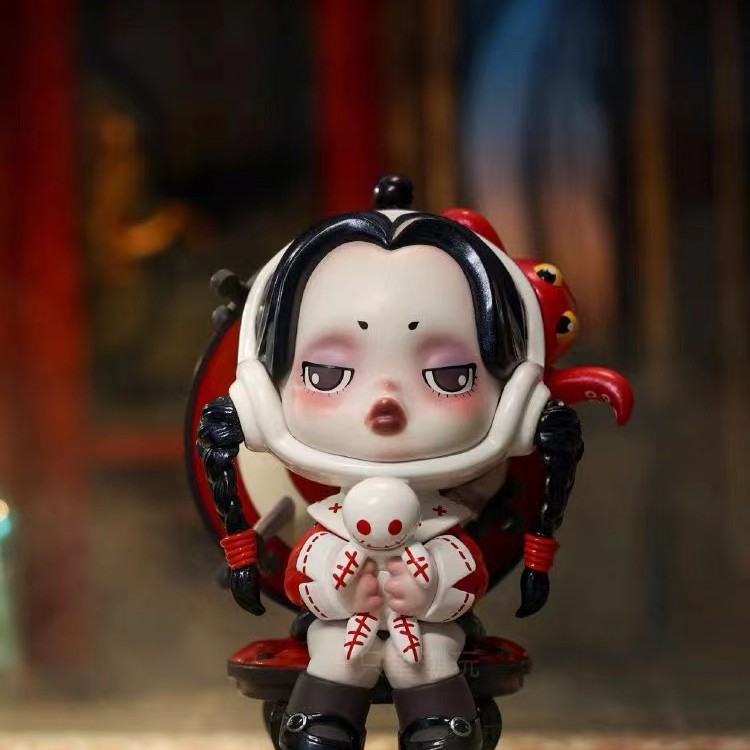 （拆盒）SKULLPANDA 亚当斯一家系列潮玩盲盒手办
