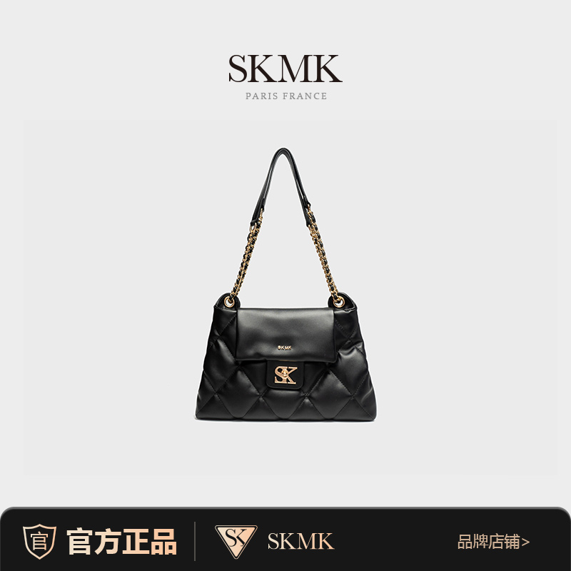 【叶子姐专属】SKMK/夏季新款时尚女士腋下可斜跨黑色链条包