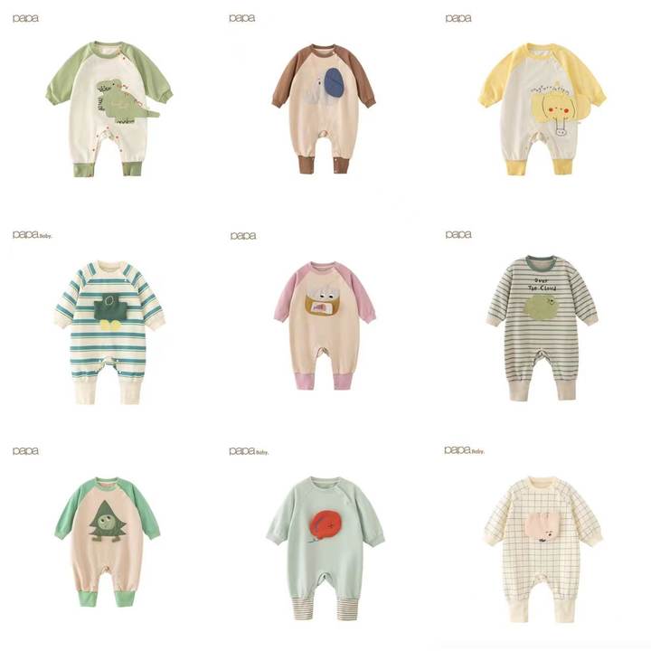 【99爬服合集】papa 爬爬春季新款宝宝爬服男女可爱休闲外出连体衣