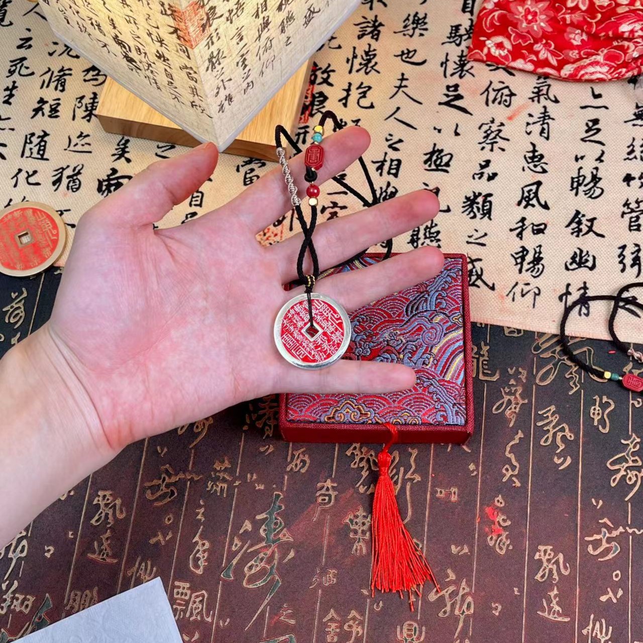 【925山贵】【已开】满砂山贵花前纯手工山贵饰品中式车饰品家用挂件
