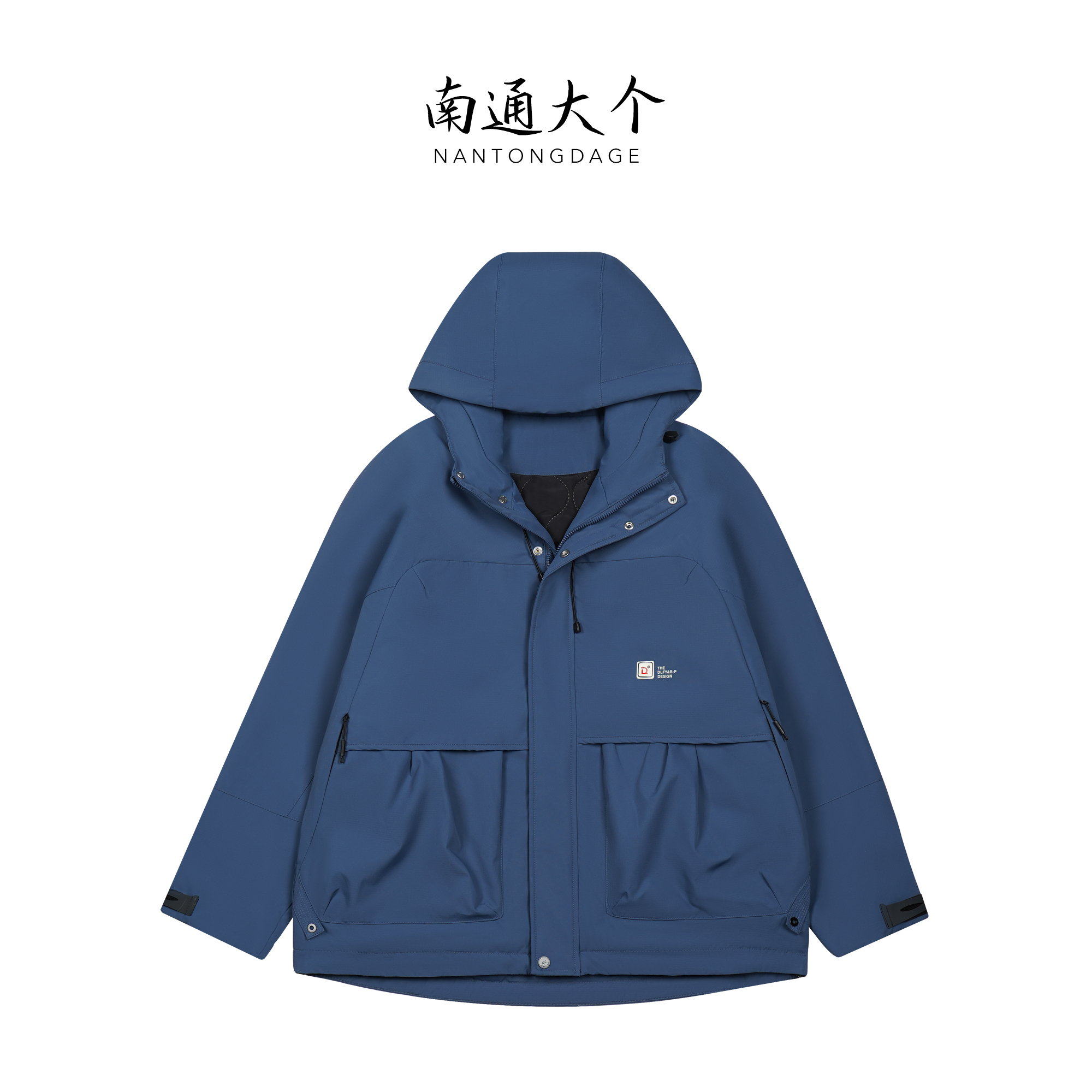 秋冬新款工装大口袋冲锋衣连帽棉服外套M808