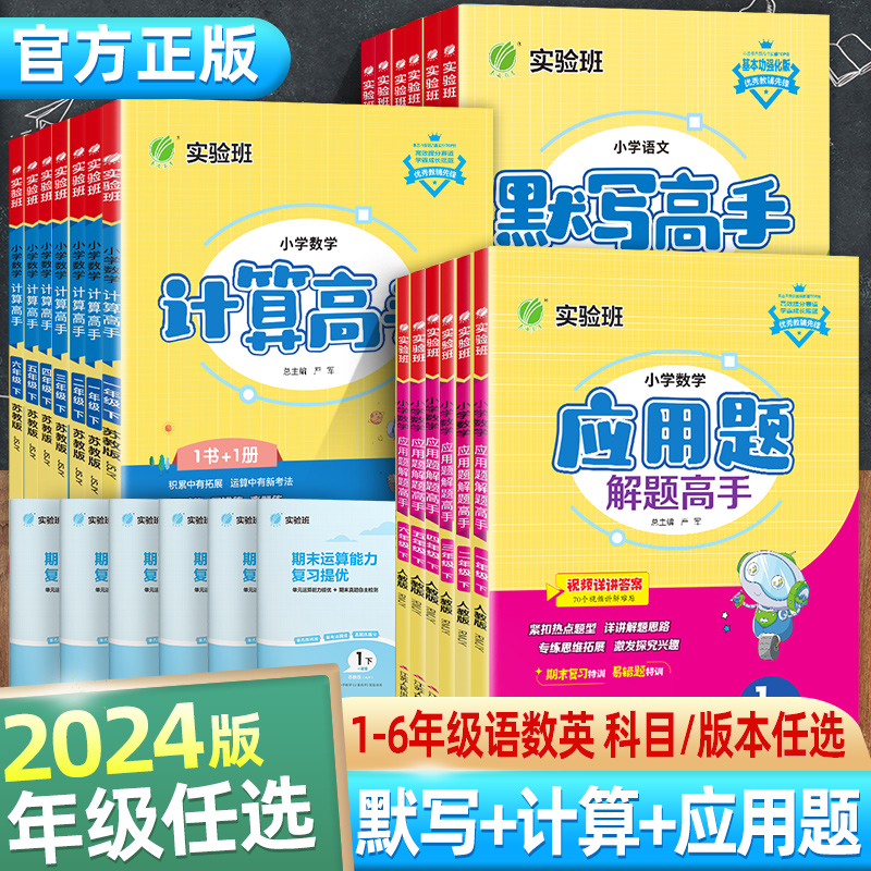 实验班24春下册小学1-6年级语数英计算默写解题高手