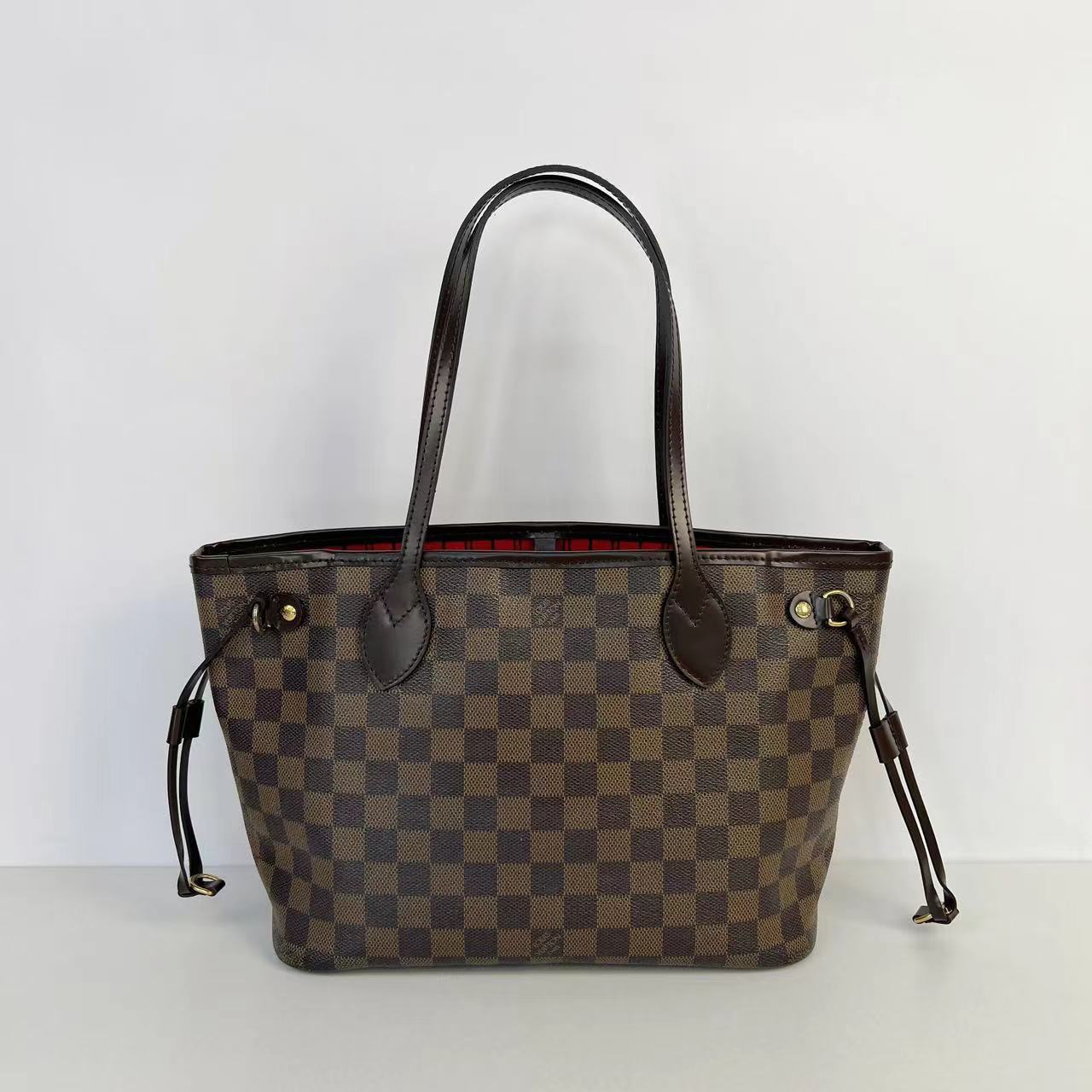 99新 LouisVuitton/路易威登 【肚肚】时尚百搭棋盘格小号购物袋