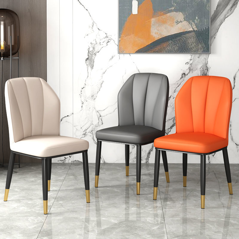 北欧轻奢餐椅现代简约网红靠背凳子餐厅皮革软包酒店餐桌椅子家用