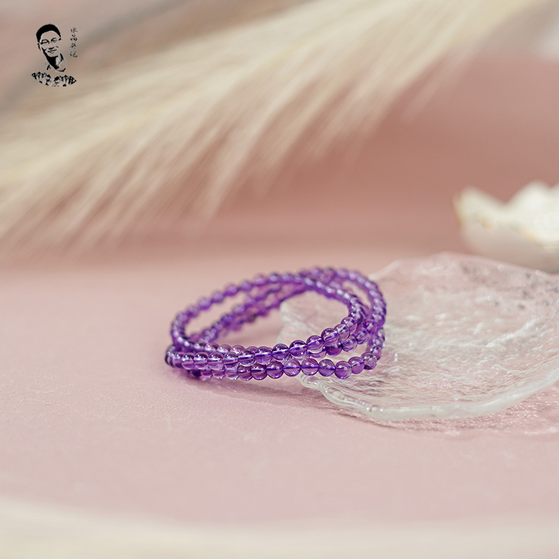 【水晶书记推荐】s15浅紫水晶三圈手6-7mm