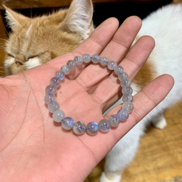 新品灰月光单圈手链7.5mm+