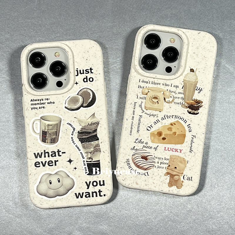 复古芝士咖啡适用苹果15promax手机壳iphone13软12/11女xs/xr/78p