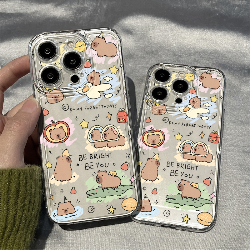 水豚集合苹果荣耀oppovivo华为适用iPhone12/13/14/15手机壳可爱