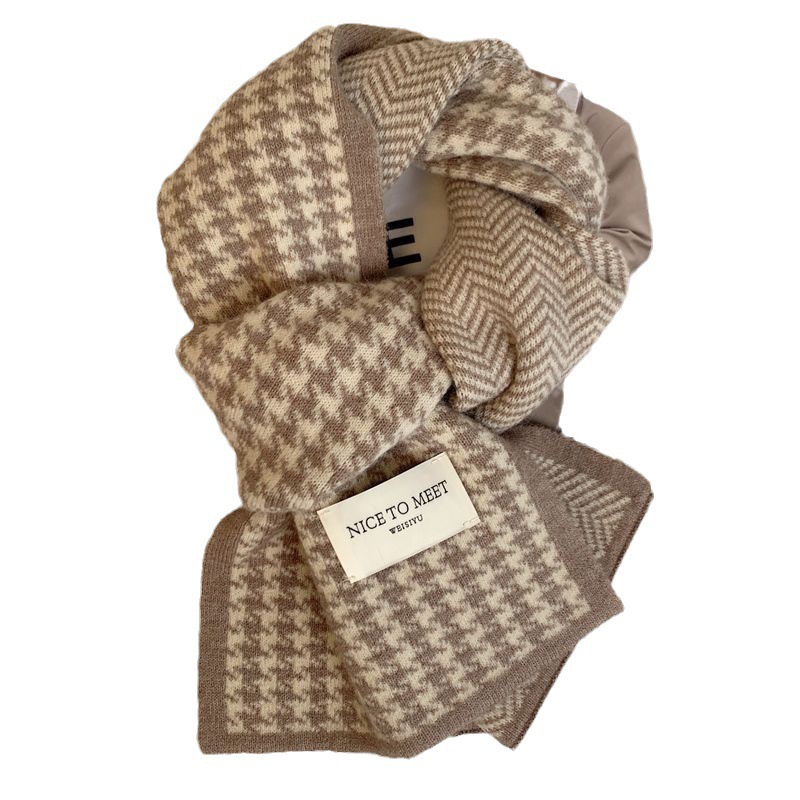 女学生新款冬季韩版氛围巾感防寒可爱保暖加厚针织高级感围脖子