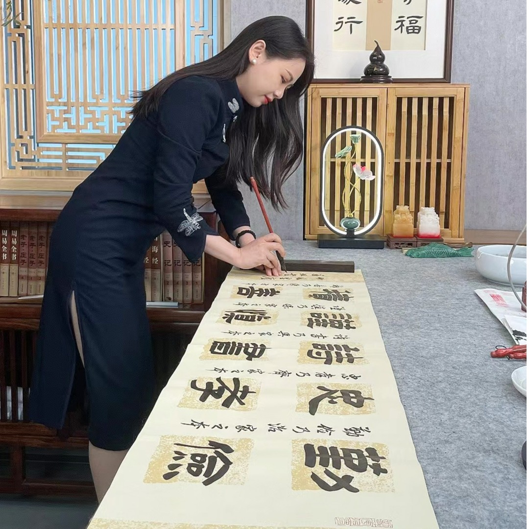 北北勤俭家风家训书法 四尺对开  138*34cm 不装裱