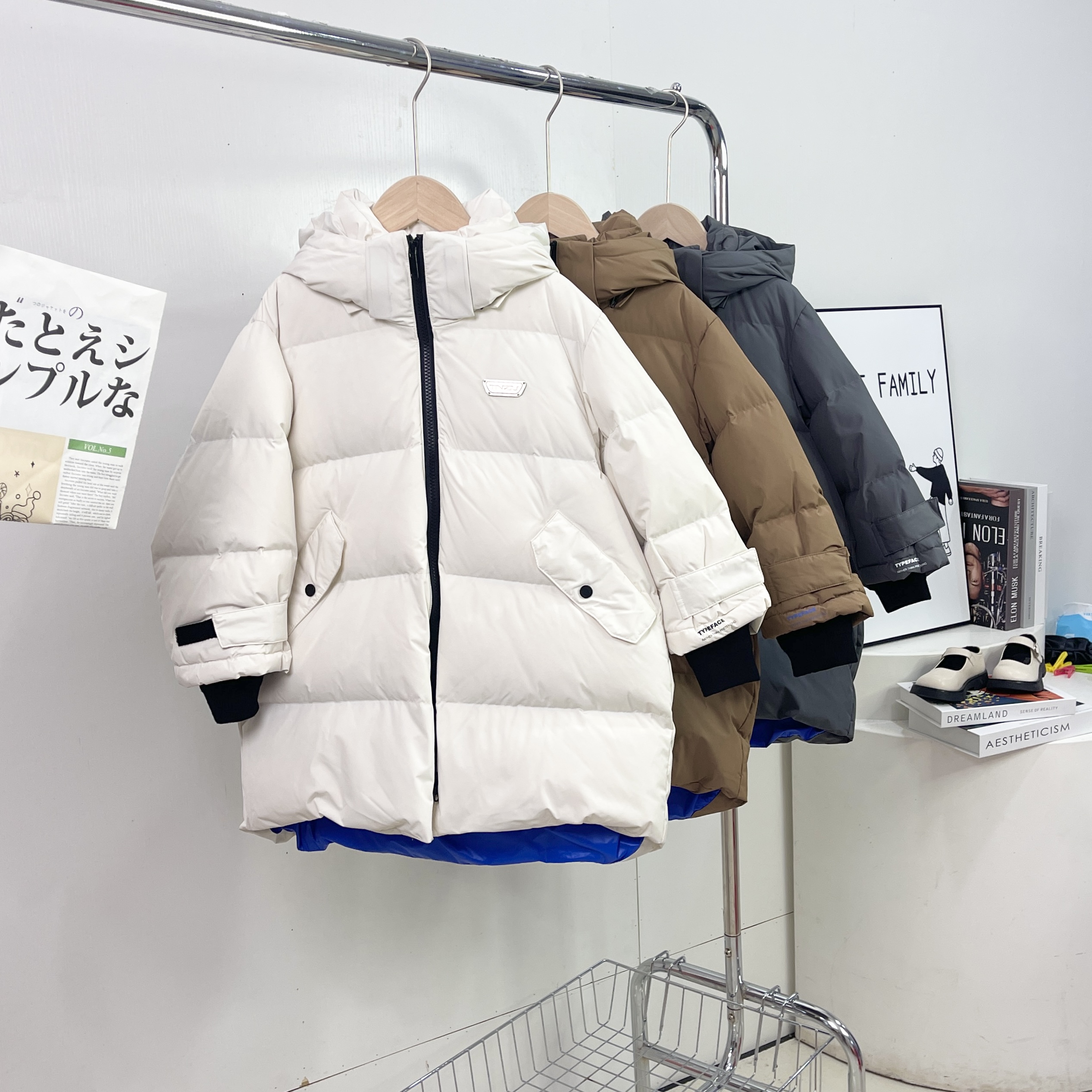 41088卡其羽绒服C59-3-1 灰色C43-2-2 白色C31-3-3