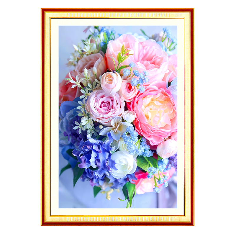 【宠粉福利】金丝布大格十字绣五彩玫瑰42色满绣无勾边60X80cm