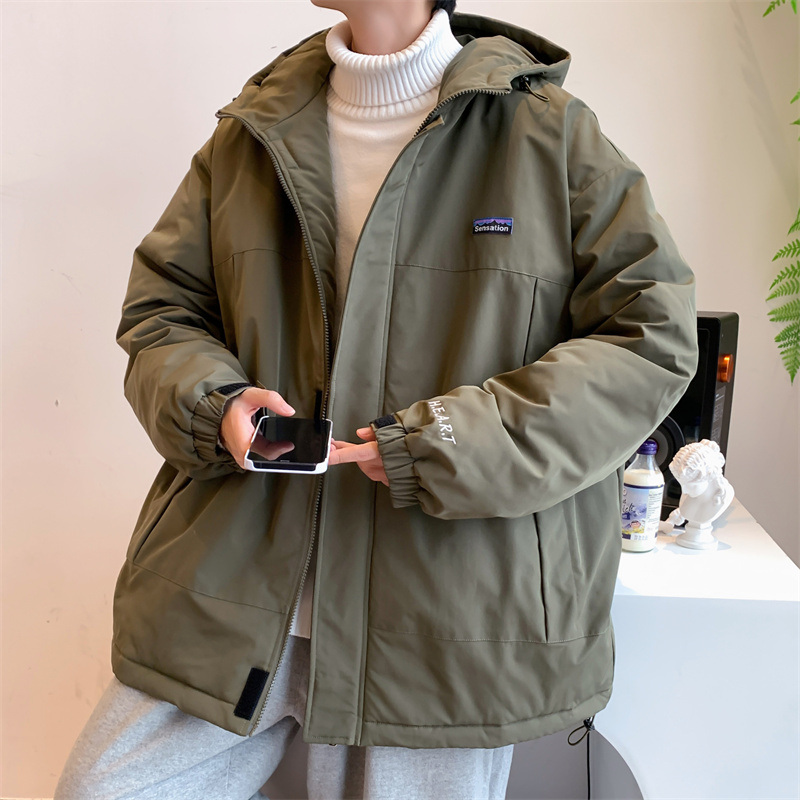 棉衣连帽冲锋衣男士冬季潮流牌新款休闲棉服加厚外套男生冬装棉袄