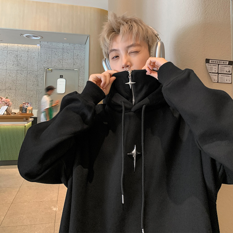 国风卫衣男士2023新款春秋连帽高端重磅冬季加绒保暖男生外套衣服