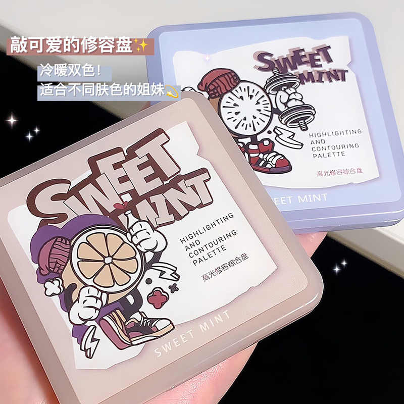 【小敏推荐】sweet mint高光修容综合盘打底腮蓝贴合蓝调细腻大地色
