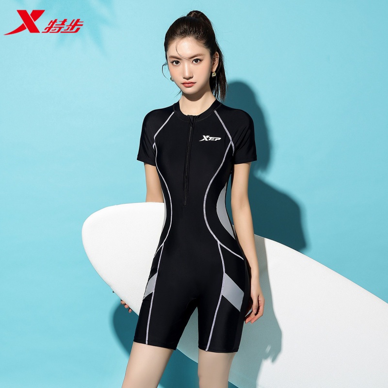 XTEP/特步新款泳衣女保守遮肚连体游泳衣泡温泉专业运动训练泳装