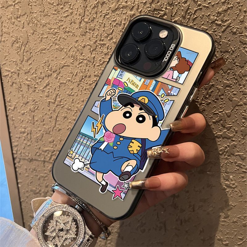 蜡笔小新苹果14手机壳适用iphone13pro硬xsmax高级12防摔11可爱