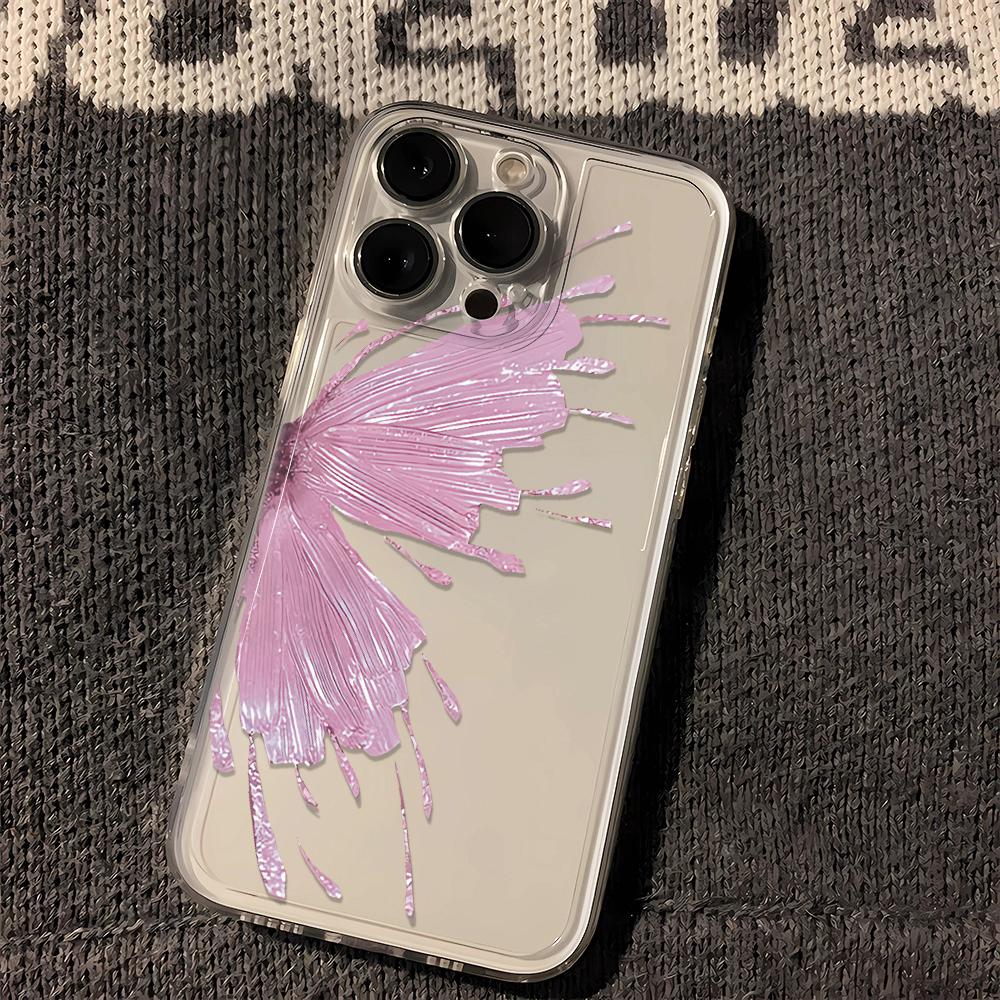粉蝴蝶蝴蝶苹果小米oppovivo华为适用iPhone12/13/14/15手机壳