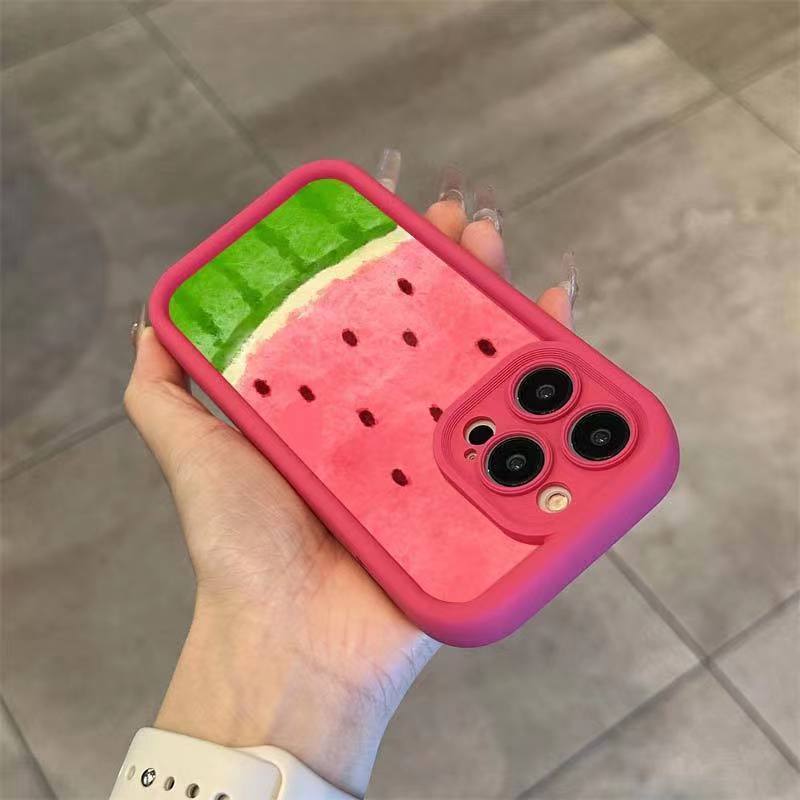 有籽西瓜苹果14Plus手机壳iPhone13气囊15防摔12promax全包11软78