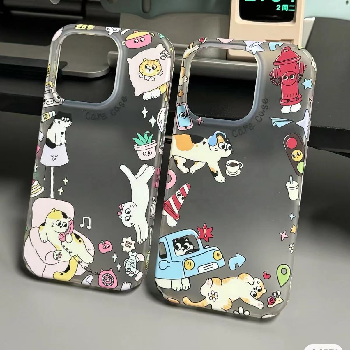 猫咪肤感适用于苹果15手机壳14promax时尚潮iPhone13软壳12防摔11