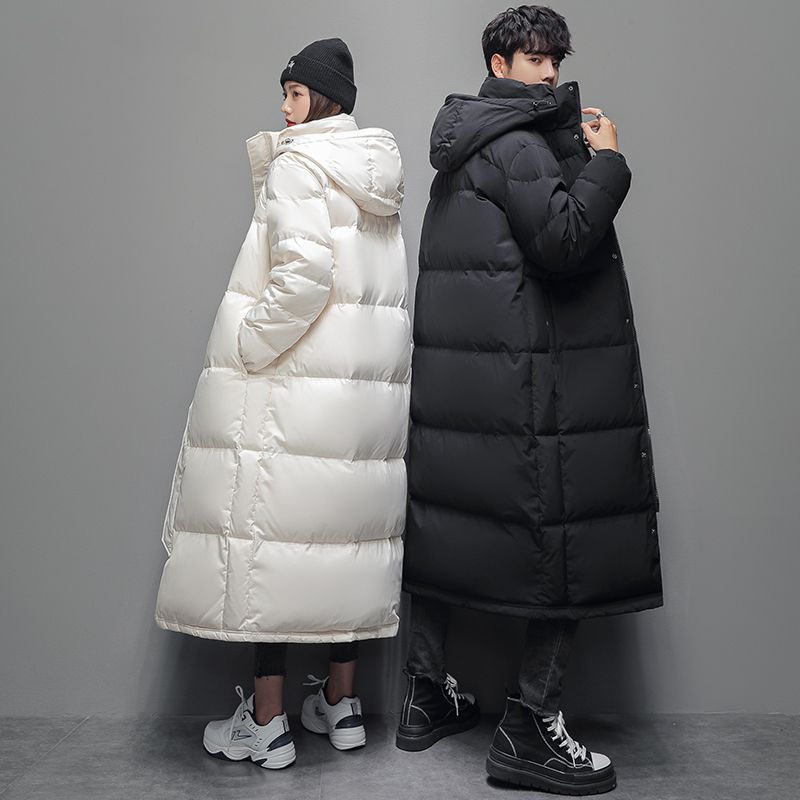 波司登羽绒服男女情侣中长款2023新款白鸭绒连帽青年加厚防寒保暖