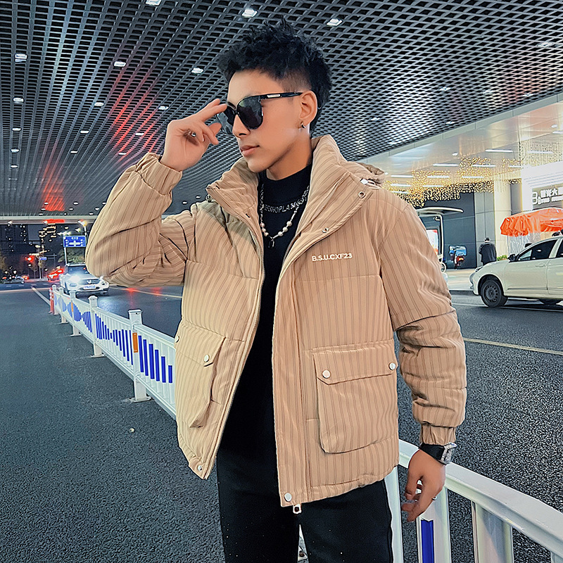 防风防水男士冬季保暖PU棉服痞帅潮流2023新款爆款棉袄男装外套